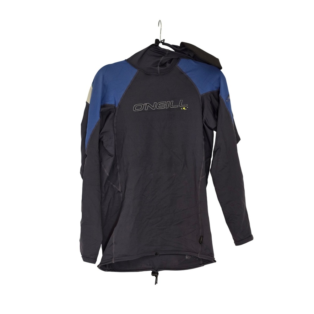 O'Neill Premium Skins O'Zone Hooded Rash Guard Long Sleeve Grey Blue Mens Large